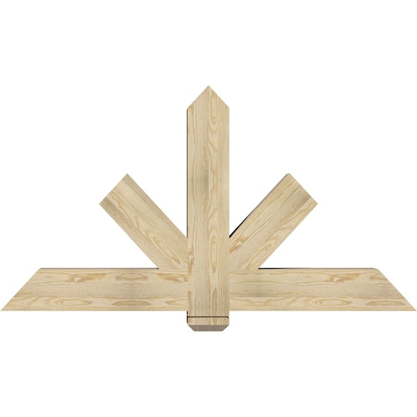 Ekena Millwork Kennewick Rough Sawn Timber Gable Bracket, Douglas Fir, 60"W x 32"H x 6"D x 6"F, 13/12 Pitch GBW060X32X0606KEN00RDF - main